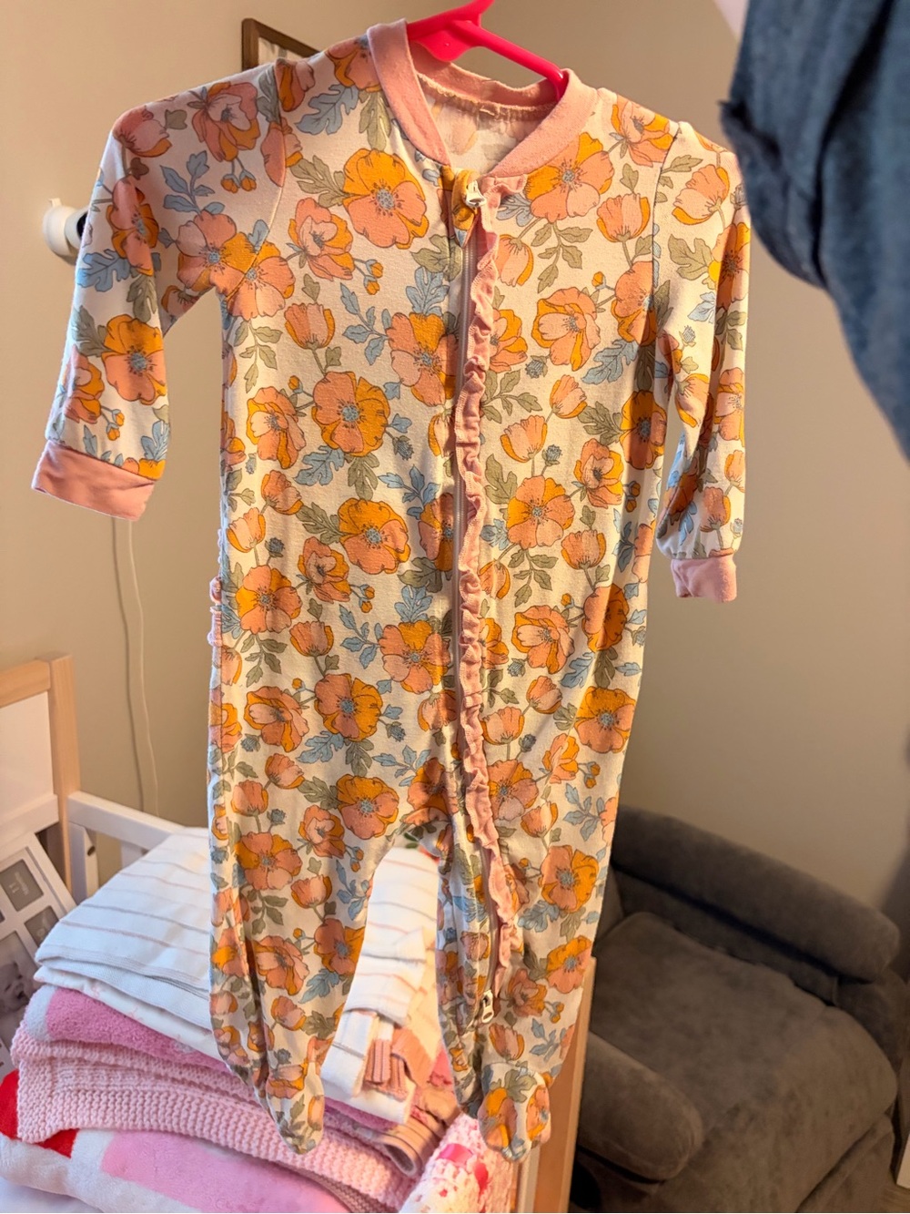 Girls Milkberry Floral Print Pjs- 3/6mo